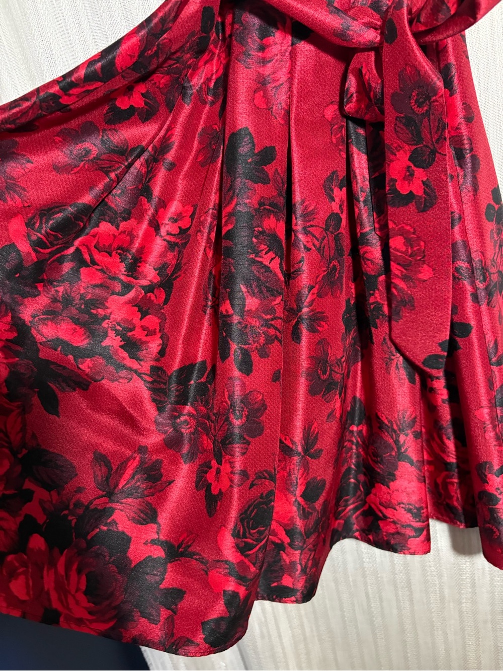 Jessica Howard Red and Black Floral Midi Fit-and-Flare Dress - Picture 4 of 4